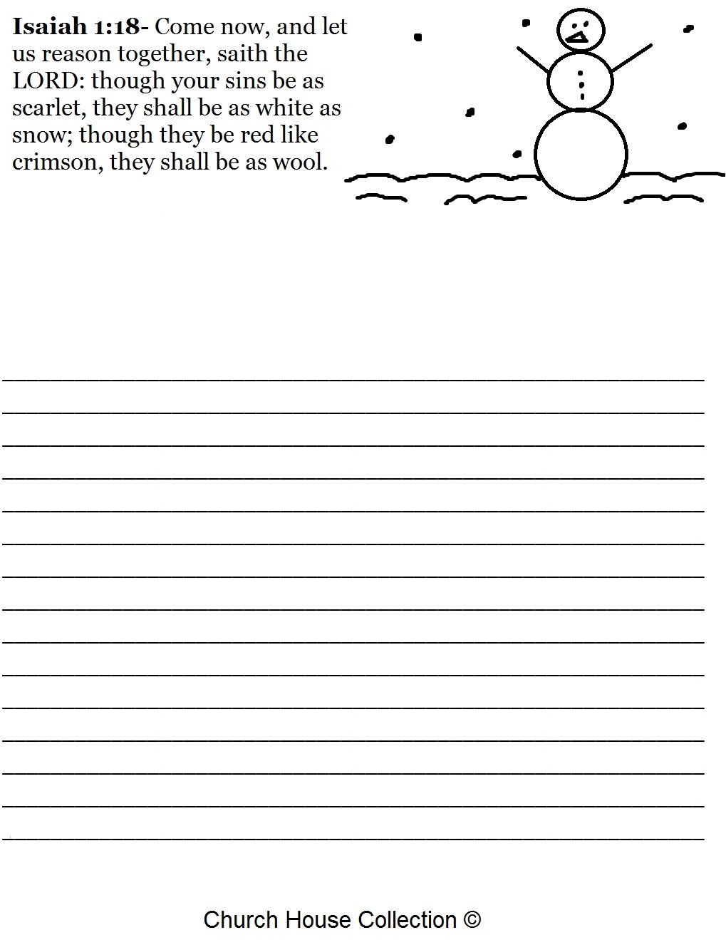 snowman writing paper printable